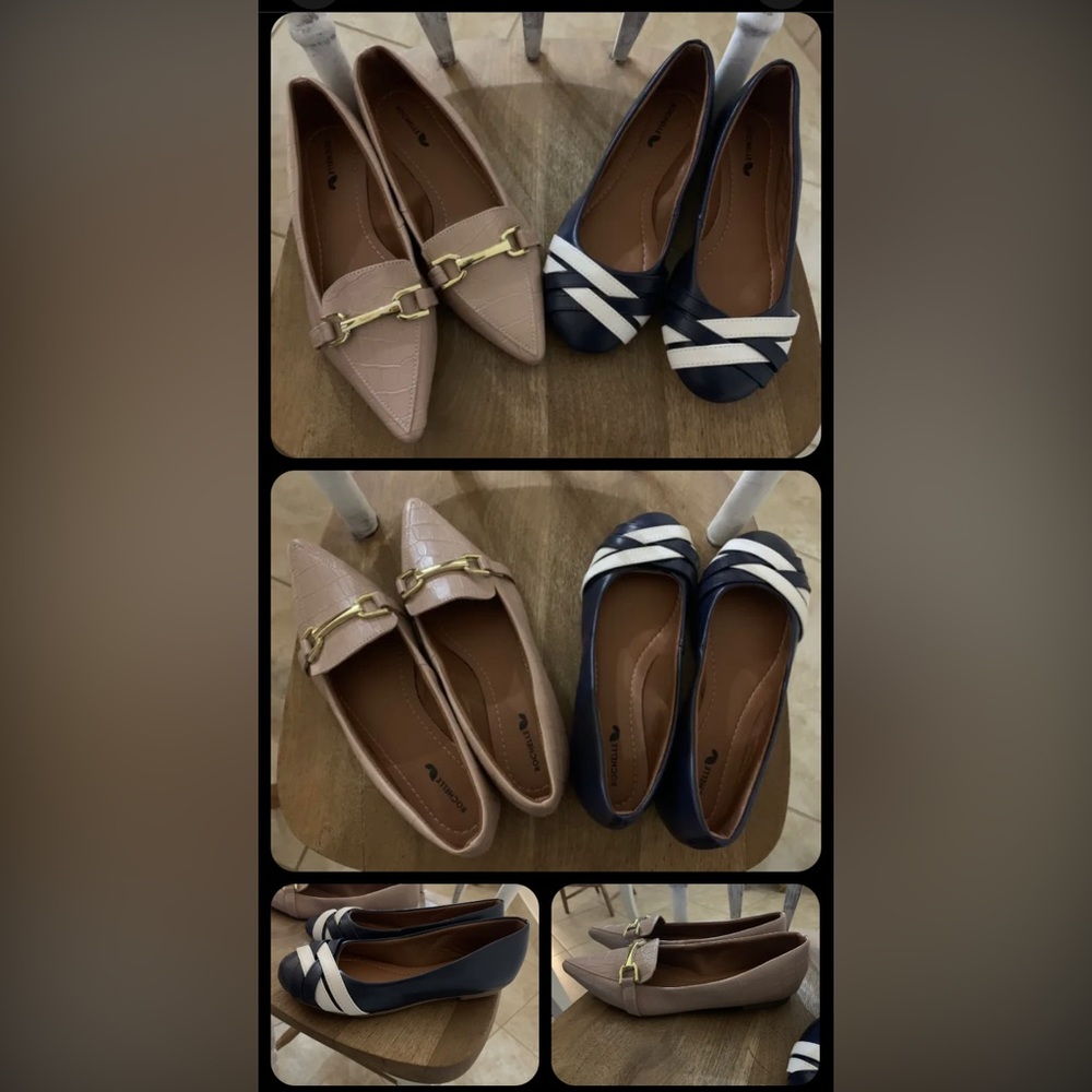 Rochelle Brazilian ballet flats - 2 pairs - size 6
